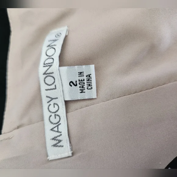 Maggy London Black/Beige Sleeveless Dress Size 2 - Picture 3 of 3